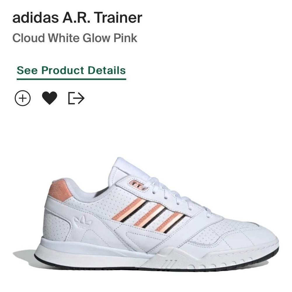 Adidas AR Trainer in Cloud White and Glow Pink - Picture 1 of 6